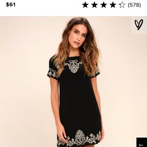Black embroidered dress